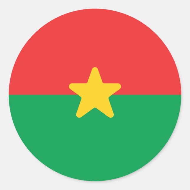 Sticker Rond Drapeau du Burkina Faso (Devant)