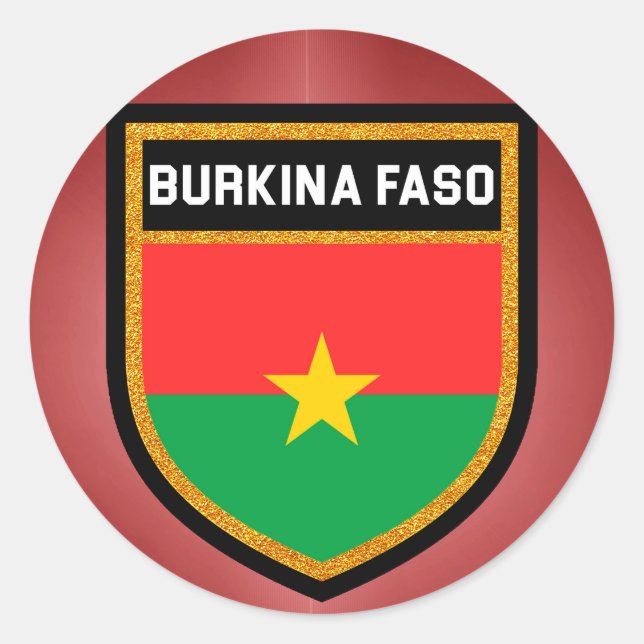 Sticker Rond Drapeau du Burkina Faso (Devant)