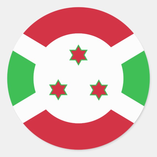 Sticker Rond Drapeau du Burundi (Devant)