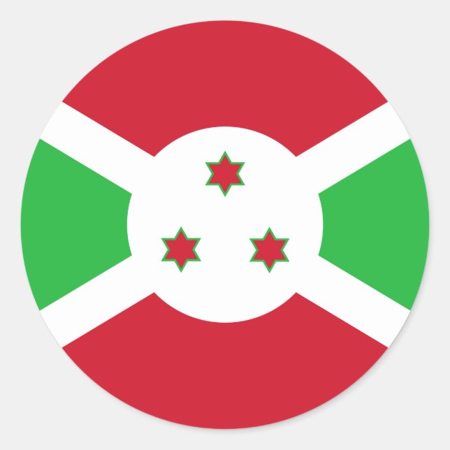 Sticker Rond Drapeau du Burundi patriotique (Devant)