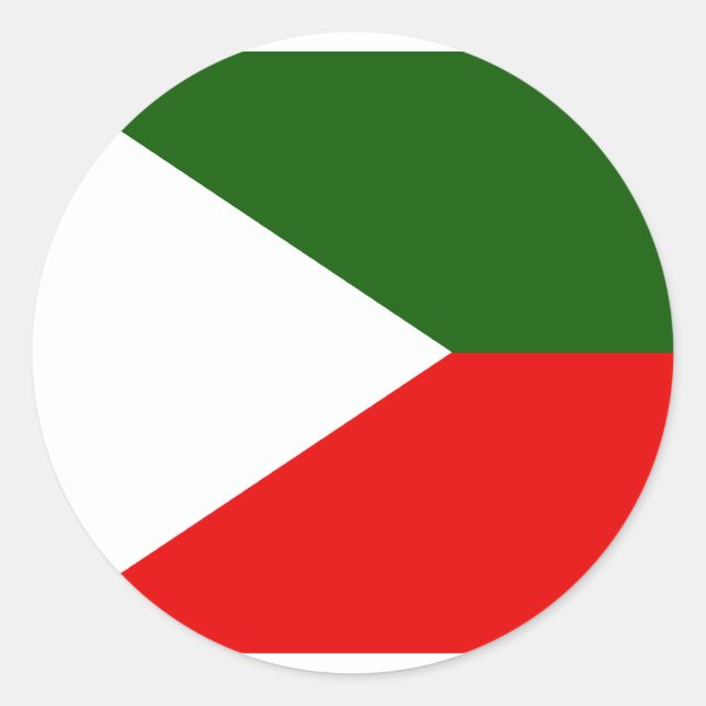 Sticker Rond Drapeau du Cachemire indépendant, Inde (Devant)