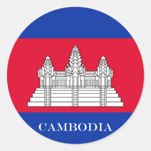 Sticker Rond Drapeau du Cambodge