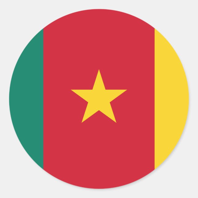 Sticker Rond Drapeau du Cameroun (Devant)