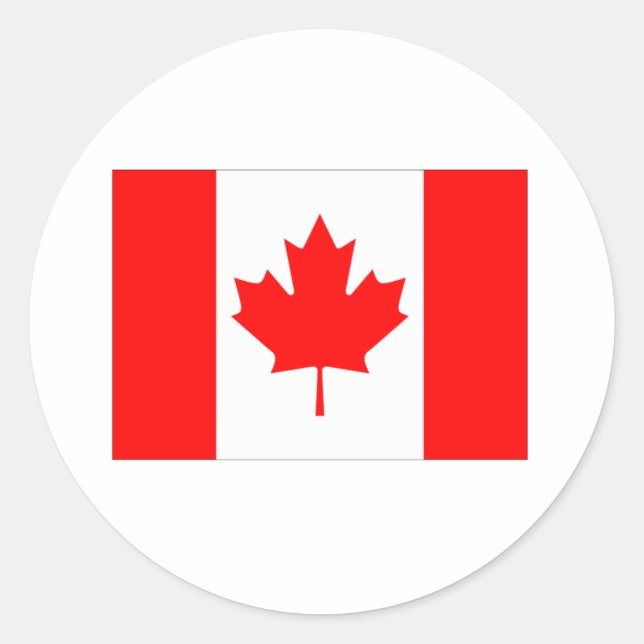 Sticker Rond Drapeau du Canada (Devant)