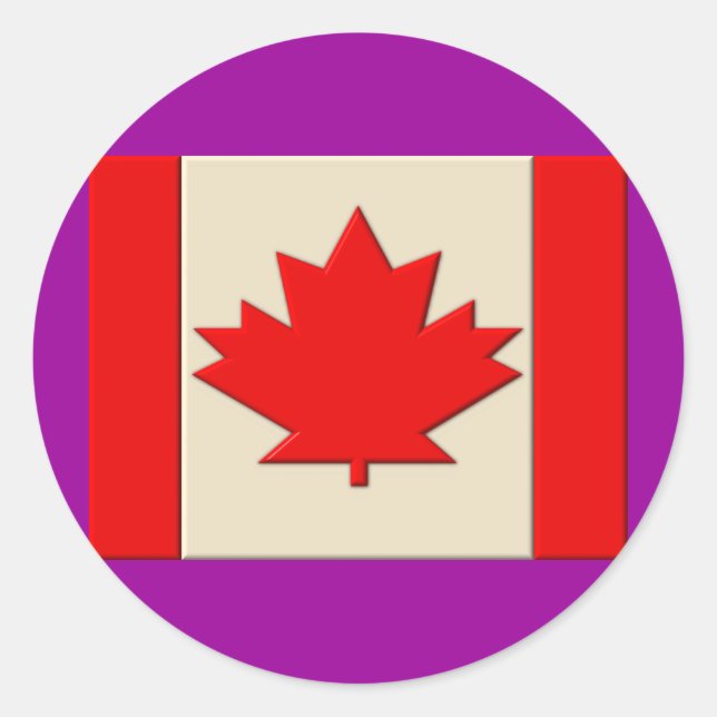 Sticker Rond Drapeau du Canada (Devant)