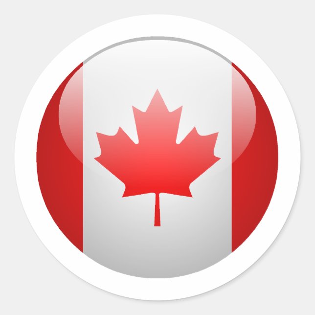 Sticker Rond Drapeau du Canada (Devant)