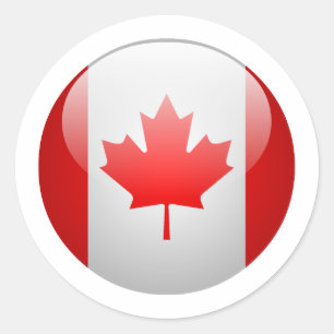 Sticker Rond Drapeau du Canada