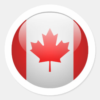 Sticker Rond Drapeau du Canada