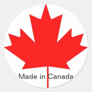 Sticker Rond Drapeau du Canada, fabriqué au Canada