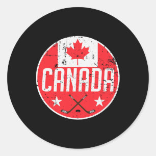 Sticker Rond Drapeau du Canada Hockey sur glace Maillot Support