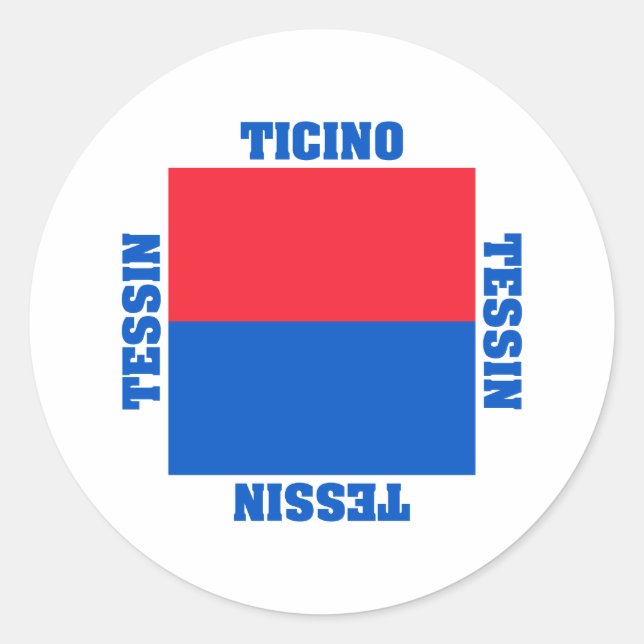 Sticker Rond Drapeau du canton de Tessin Suisse (Devant)