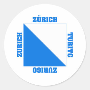 Sticker Rond Drapeau du canton de Zurich Suisse