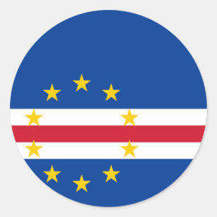 Sticker Rond Drapeau du Cap-Vert