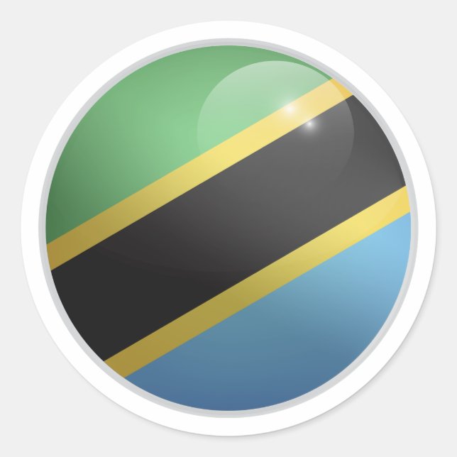 Sticker Rond Drapeau du cercle brillant de Tanzanie (Devant)