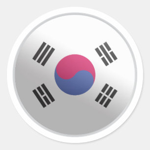 Sticker Rond Drapeau du cercle glacé de Corée du Sud
