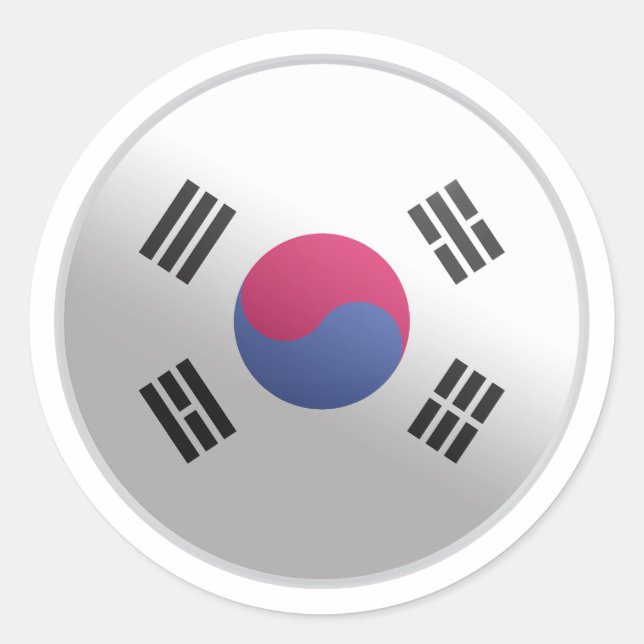 Sticker Rond Drapeau du cercle glacé de Corée du Sud (Devant)