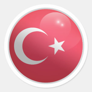 Sticker Rond Drapeau du cercle glacé de Turquie