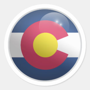 Sticker Rond Drapeau du cercle glacé du Colorado
