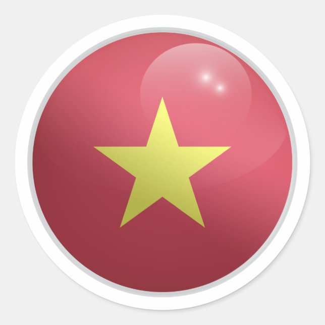 Sticker Rond drapeau du cercle glacé du Vietnam (Devant)