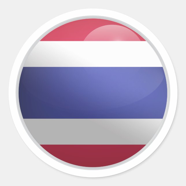 Sticker Rond Drapeau du cercle glacé en Thaïlande (Devant)
