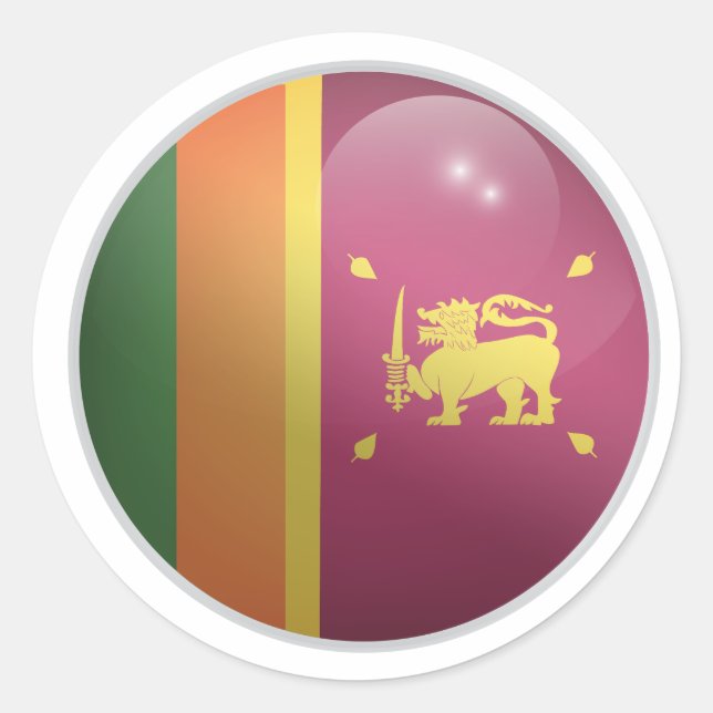Sticker Rond Drapeau du cercle glacé Sri lanka (Devant)