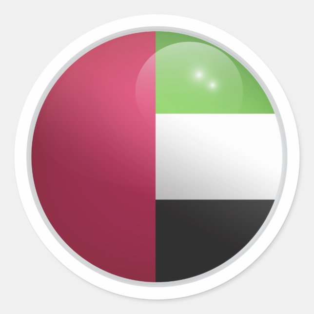 Sticker Rond Drapeau du cercle glacé Uni Emirat Arab (Devant)