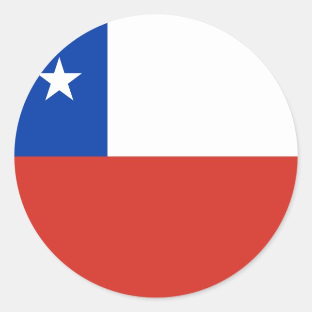 Sticker Rond Drapeau du Chili (Devant)