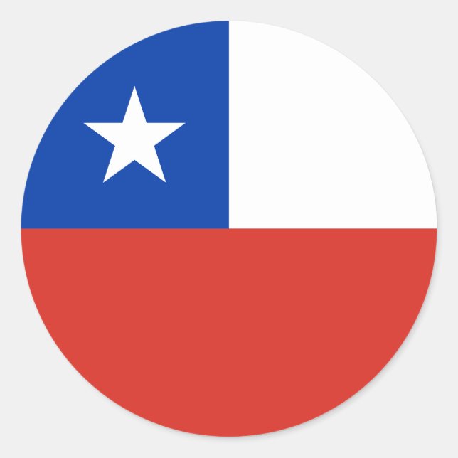 Sticker Rond Drapeau du Chili (Devant)