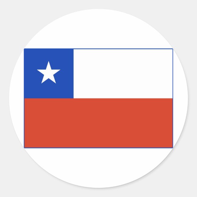 Sticker Rond Drapeau du Chili (Devant)