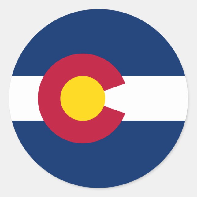 Sticker Rond Drapeau du Coloradan, Drapeau du Colorado (Devant)