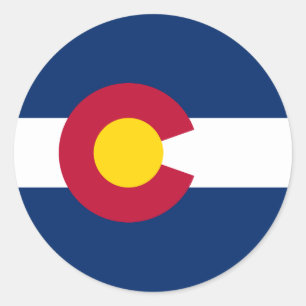 Sticker Rond Drapeau du Coloradan, Drapeau du Colorado