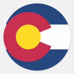 Sticker Rond Drapeau du Colorado