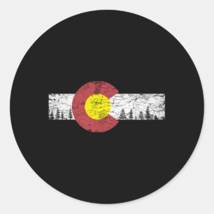Sticker Rond Drapeau du Colorado