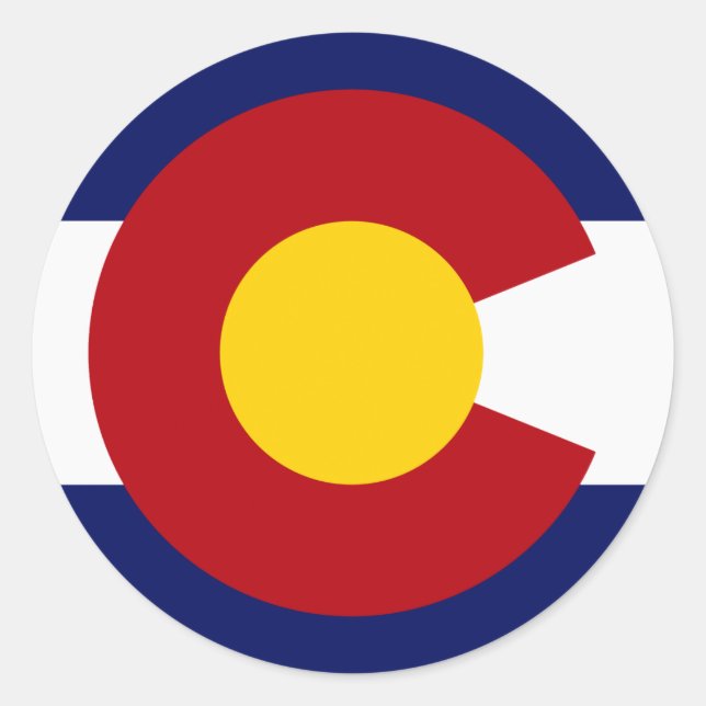 Sticker Rond Drapeau du Colorado (Devant)