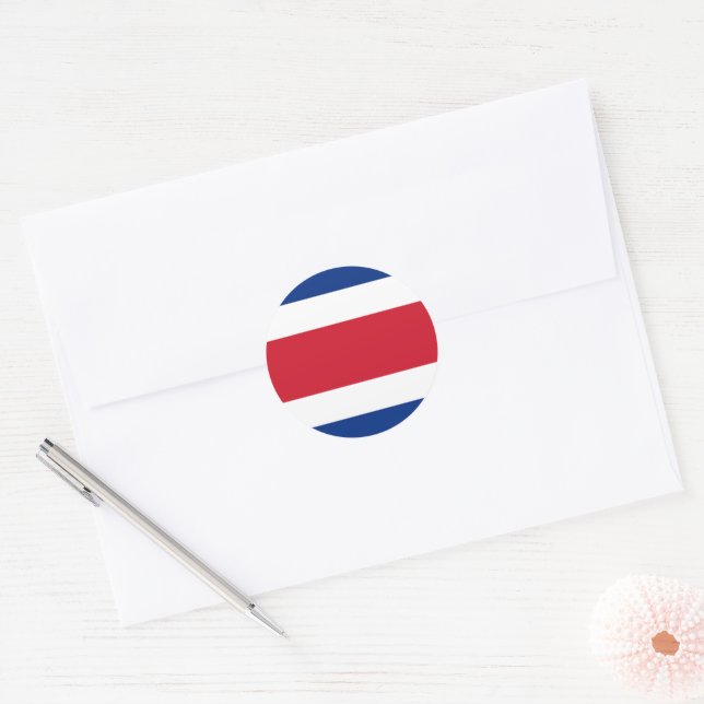 Sticker Rond Drapeau du Costa Rica (Enveloppe)