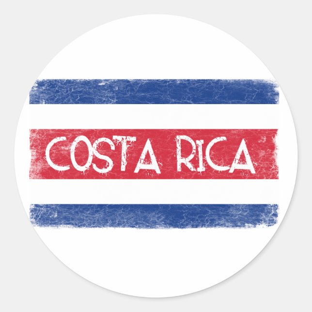 Sticker Rond Drapeau du Costa Rica (Devant)