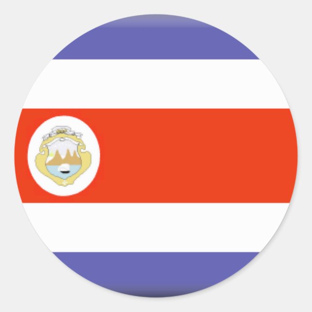 Sticker Rond Drapeau du Costa Rica (Devant)