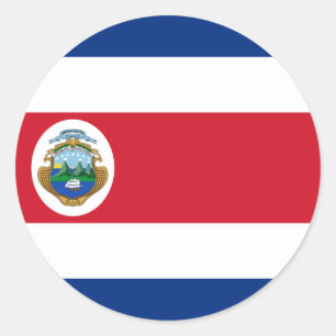 Sticker Rond Drapeau du Costa Rica, Drapeau du Costa Rica