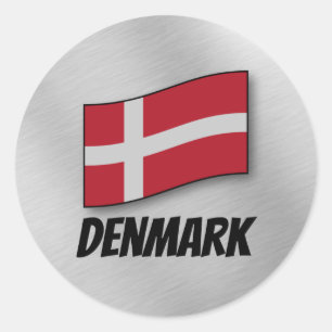 Sticker Rond Drapeau du Danemark