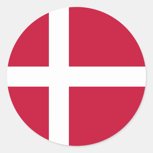 Sticker Rond Drapeau du Danemark (Devant)