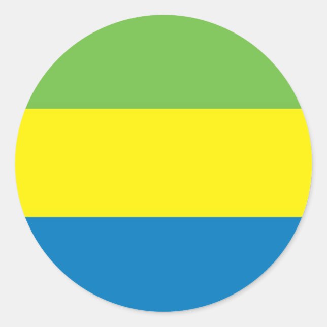 Sticker Rond Drapeau du Gabon (Devant)