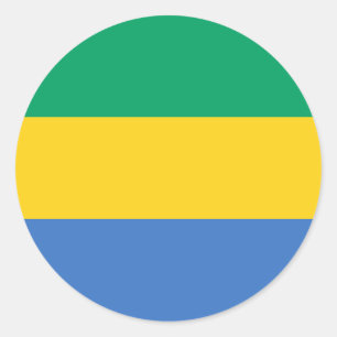 Sticker Rond Drapeau du Gabon