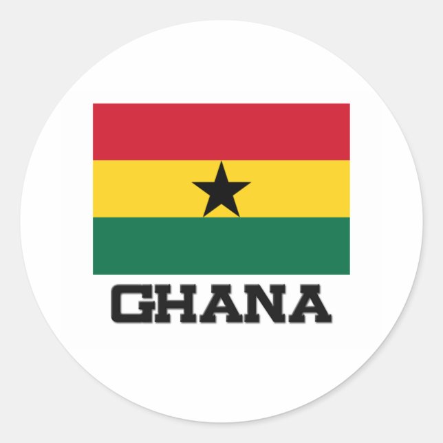 Sticker Rond Drapeau du Ghana (Devant)