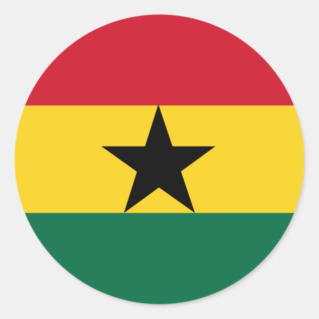 Sticker Rond Drapeau du Ghana (Devant)