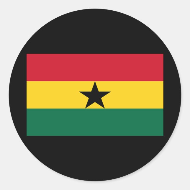 Sticker Rond Drapeau du Ghana (Devant)