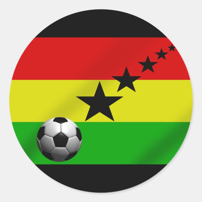 Sticker Rond drapeau du Ghana Black Stars Soccer (Devant)