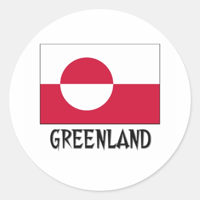 Sticker Rond Drapeau du Groenland (Devant)