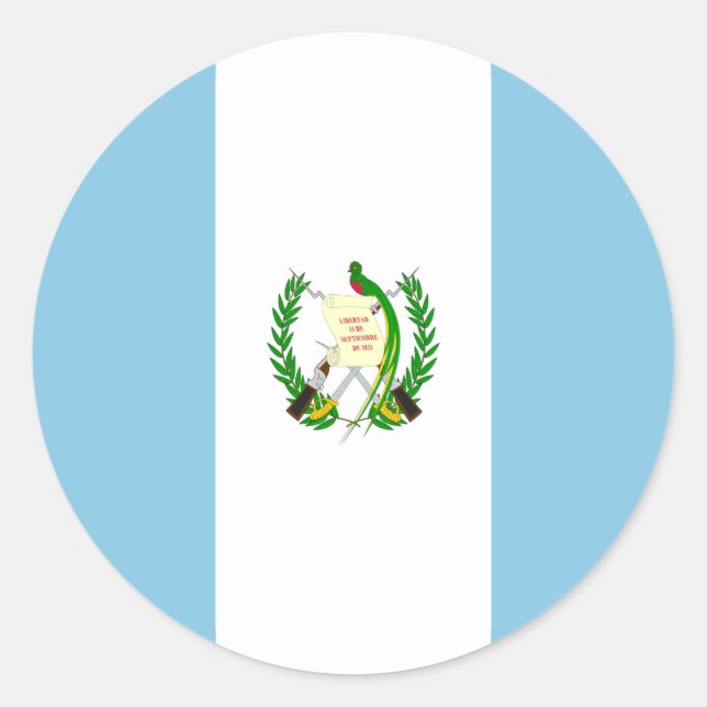 Sticker Rond Drapeau du Guatemala (Devant)