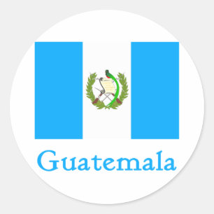 Sticker Rond Drapeau du Guatemala