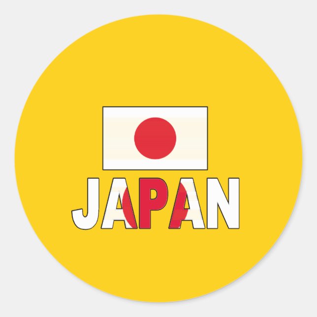Sticker Rond Drapeau du Japon (Devant)